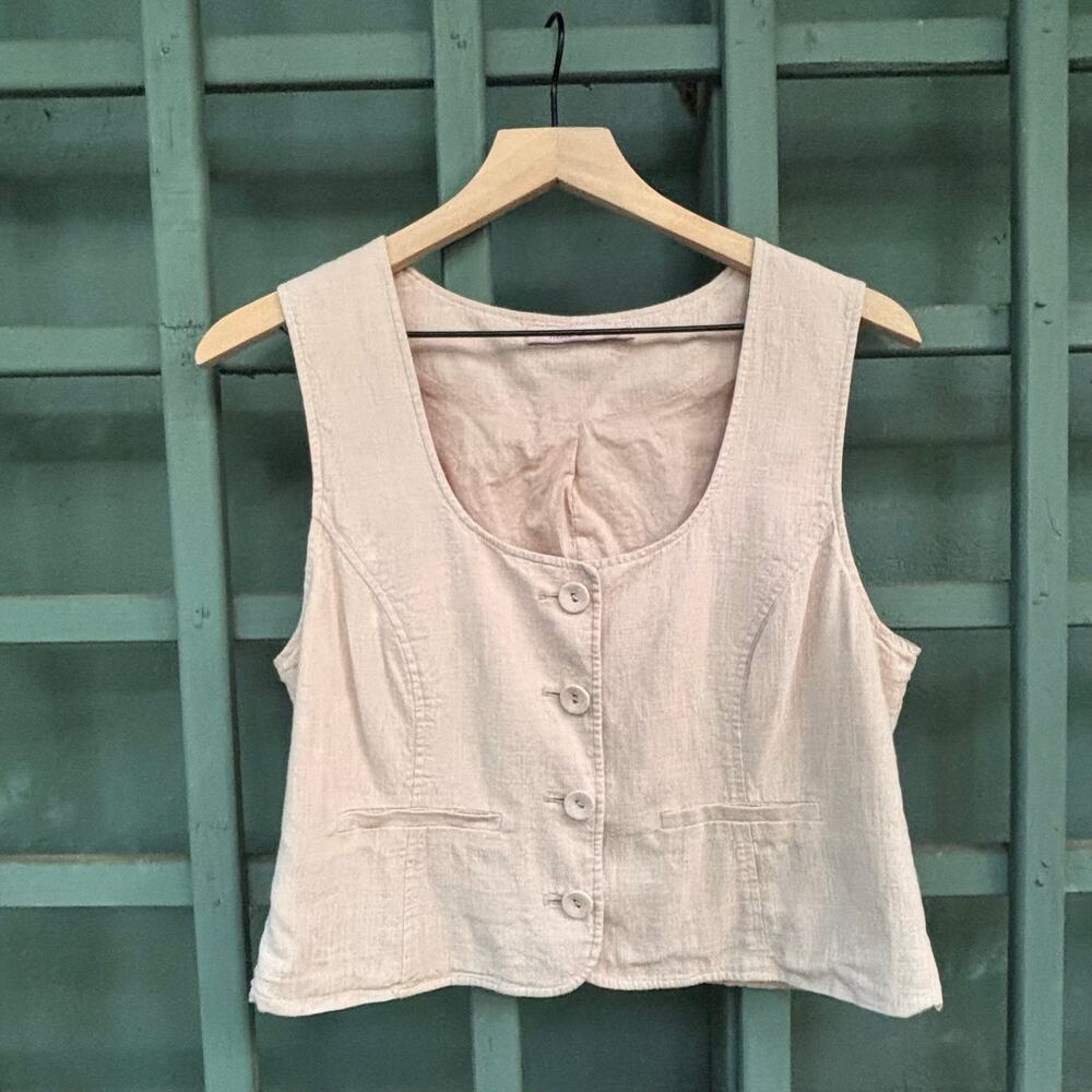 Mister Zimi Tailored Linen-Blend Vest – Natural Beige size 8